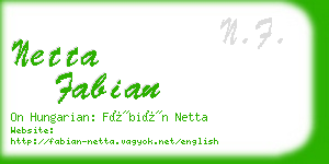 netta fabian business card